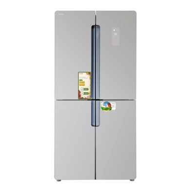 מקרר 4 דלתות זכוכית כסוף Inverter דגם 6500 aiwa japan NF