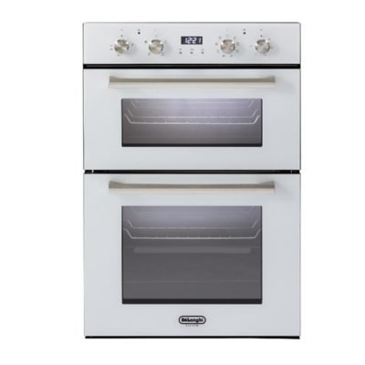 תנור בנוי דו תאי 60 ס"מ  זכוכית לבנה דגם DeLonghi DBIS87EDW