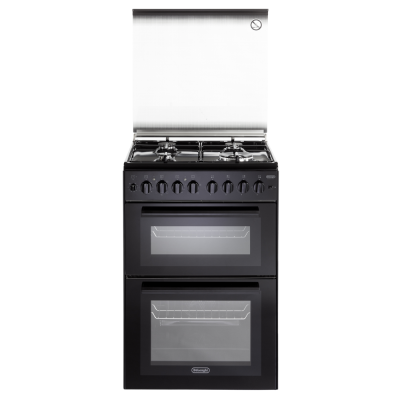 תנור דו תאי משולב כיריים  4 להבות גז 60 ס"מ שחור DeLonghi DCS12EDN