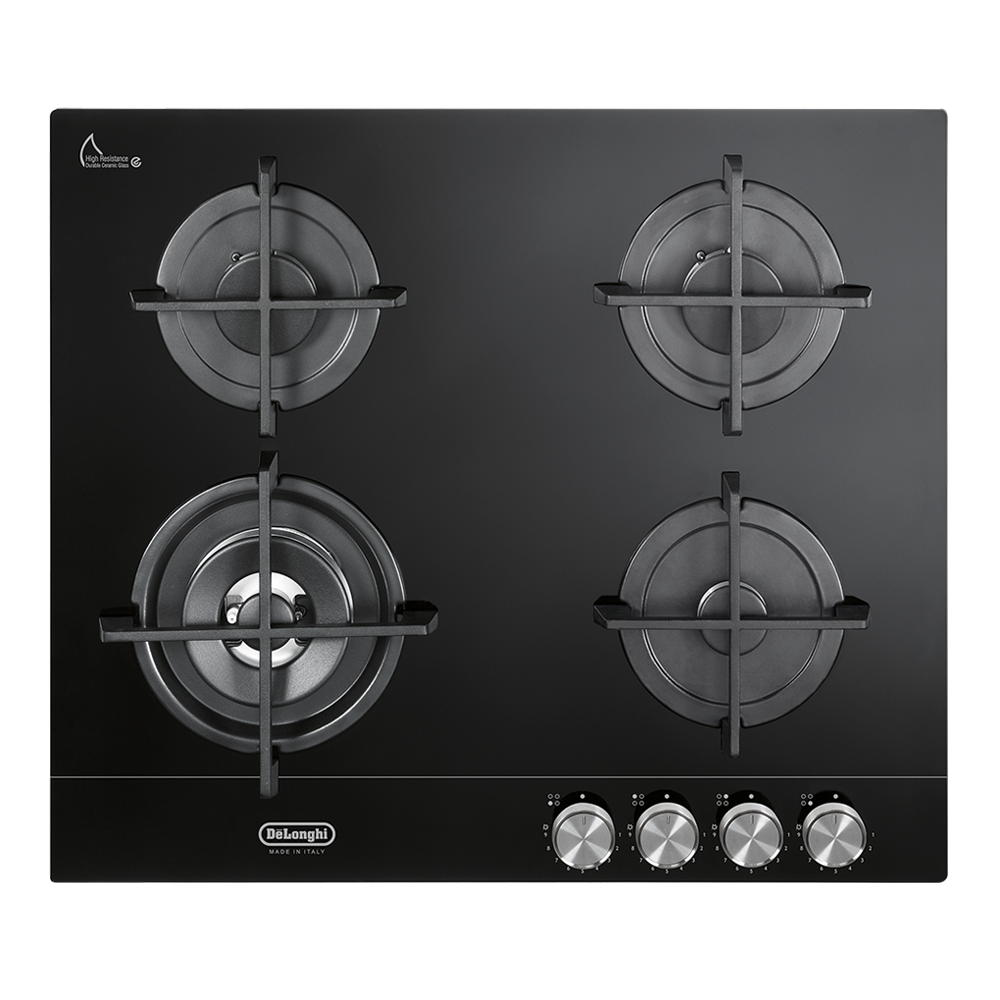 כיריים גז 60 ס"מ 4 להבות זכוכית שחורה DeLonghi NSL460NCM-IL