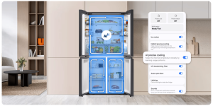 מקרר 4 דלתות 648 ליטר Samsung BeSpoke RM70F63REB Kitchen Fit - צבע שחור אחריות ע"י סמסונג ישראל  Mark Shop