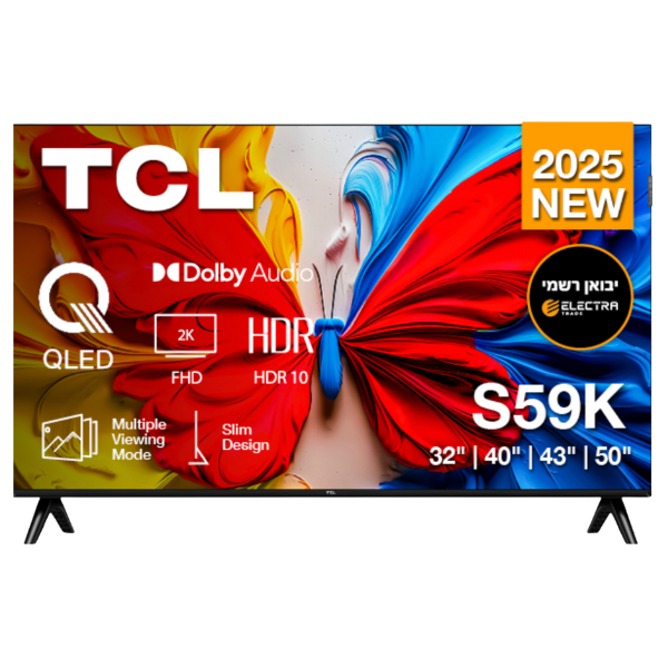 טלוויזיה חכמה TCL 50" 50S59K FHD QLED Google TV - שלוש שנות אחריות ע"י אלקטרה היבואן הרשמי