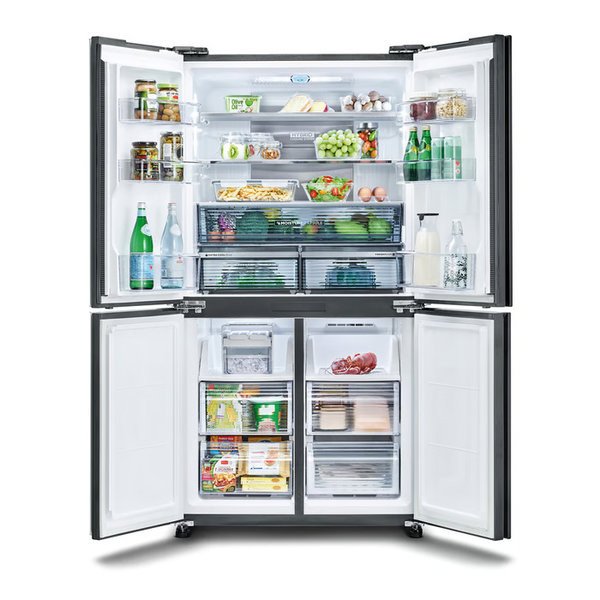 מקרר 4 דלתות מקפיא תחתון 525 ליטר נטו Sharp SJ-8570-WH עם התקן שבת מובנה - גימור לבן אחריות ע"י היבואן הרשמי – תמונה 3