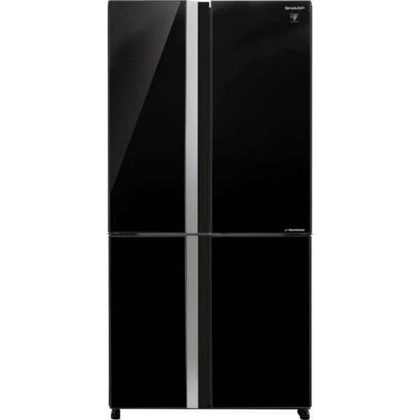 מקרר 4 דלתות 611 ליטר נטו Sharp SJ-FSRN87BK - גימור זכוכית שחורה אחריות ע"י היבואן הרשמי