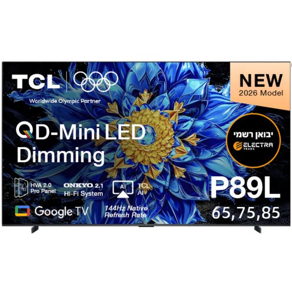 טלוויזיה TCL 85" 85P89L Premium QD-Mini LED Dimming Google TV