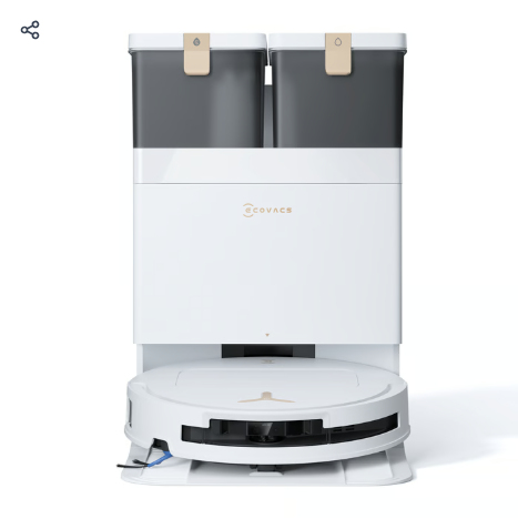 שואב אבק רובוטי Ecovacs T50S Pro Omni - גימור לבן אחריות ע"י היבואן הרשמי