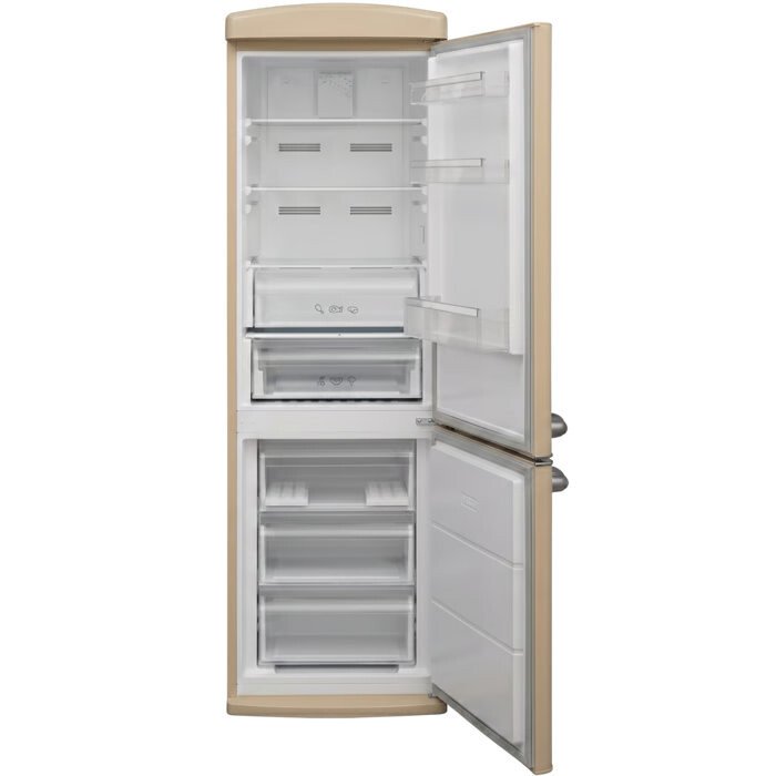 מקרר מקפיא תחתון 331 ליטר נטו רטרו Electra EL391BR - גימור בז' – תמונה 2